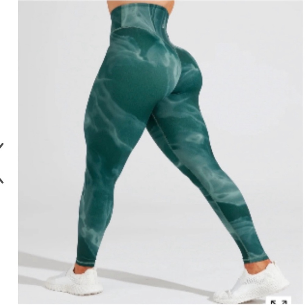 BuffBunny Teal Marble High-Waist Leggings